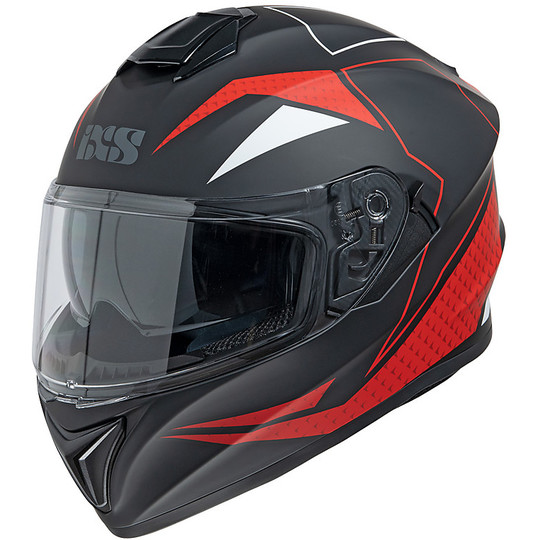 Integral Motorcycle Helmet Double Visor Ixs 216 2.0 Black Matt Red