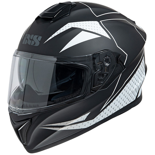 Integral Motorcycle Helmet Double Visor Ixs 216 2.0 Black Matt White