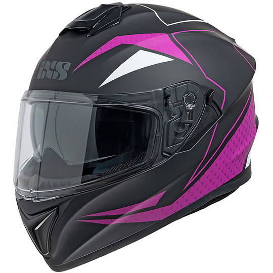Integral Motorcycle Helmet Double Visor Ixs 216 2.0 Matte Black Purple