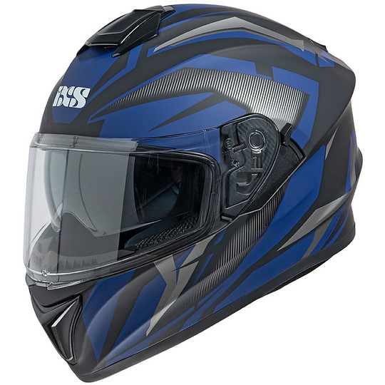 Integral Motorcycle Helmet Double Visor Ixs 216 2.1 Black Matt Blue