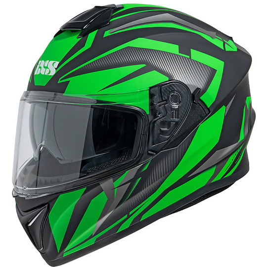 Integral Motorcycle Helmet Double Visor Ixs 216 2.1 Black Matt Green
