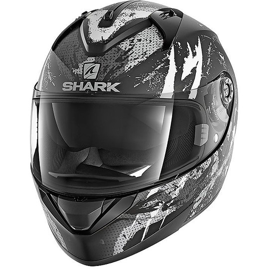 Integral Motorcycle Helmet Double Visor Shark Ridill 1.2 THREEZY Black White Matt Anthracite