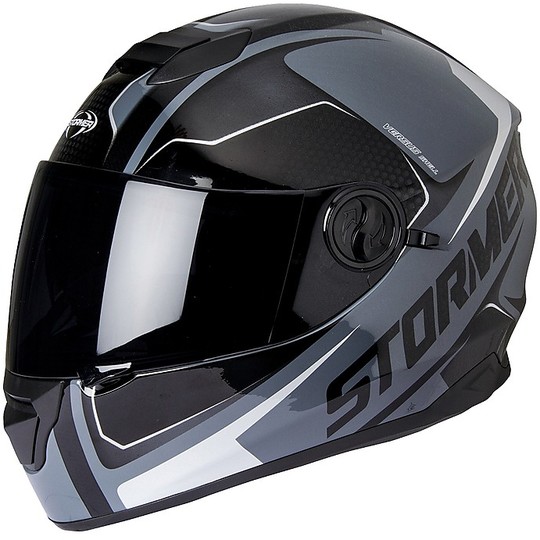 Integral Motorcycle Helmet Double Visor Stormer VERSUS Neon Glossy Gray