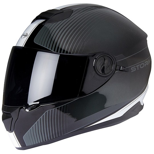 Integral Motorcycle Helmet Double Visor Stormer VERSUS STRIP Glossy White