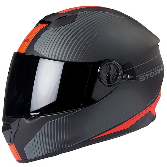 Integral Motorcycle Helmet Double Visor Stormer VERSUS STRIP Matt Red