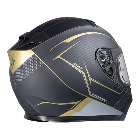 Integral Motorcycle Helmet Double Visor Stormer ZS 801 Black Gold