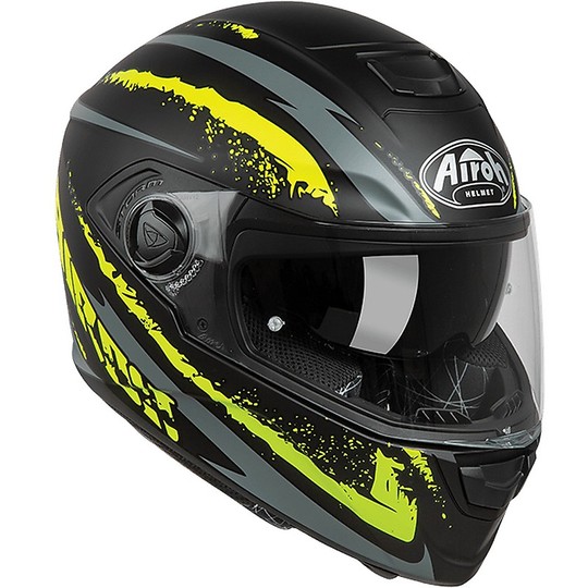 Integral Motorcycle Helmet Dual Visor Airoh ST301 LOGO Glossy White Chrome