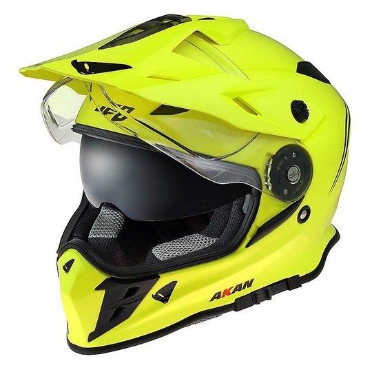 Integral Motorcycle Helmet Enduro Adventure Ufo AKAN Fluo Yellow