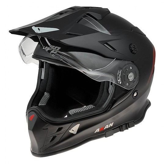 Integral Motorcycle Helmet Enduro Adventure Ufo AKAN Matt Black
