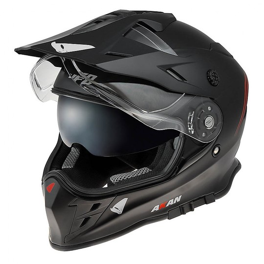 Integral Motorcycle Helmet Enduro Adventure Ufo AKAN Matt Black