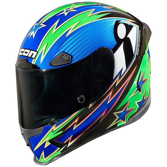 Integral Motorcycle Helmet Fiber Icon AIRFRAME PRO Warbird Blul