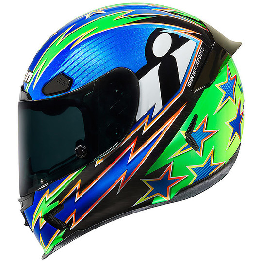 Integral Motorcycle Helmet Fiber Icon AIRFRAME PRO Warbird Blul
