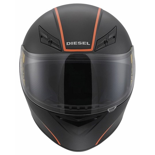 Integral Motorcycle Helmet Full-Jack Diesel Multi Logo Black Matte Black Orange