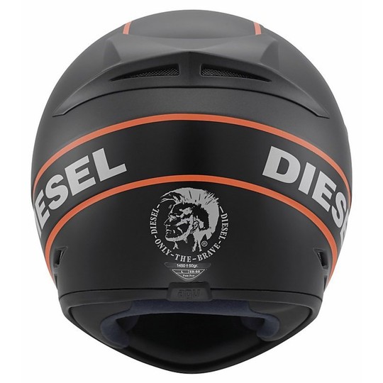 Integral Motorcycle Helmet Full-Jack Diesel Multi Logo Black Matte Black Orange