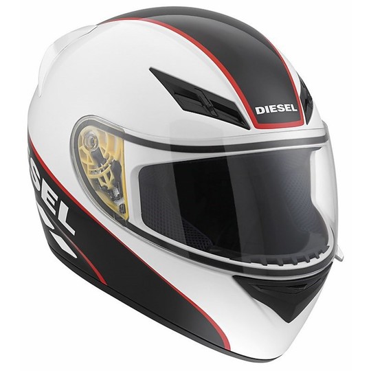 Integral Motorcycle Helmet Full-Jack Diesel Multi Logo White Black Red