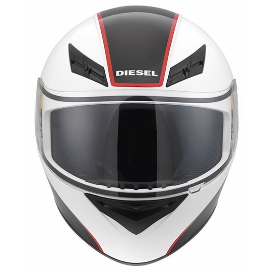 Integral Motorcycle Helmet Full-Jack Diesel Multi Logo White Black Red