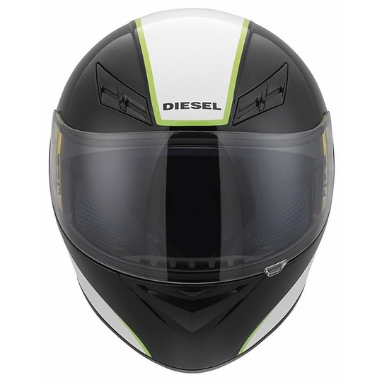 Integral Motorcycle Helmet Full-Jack Diesel Multi Logo White Black White Green