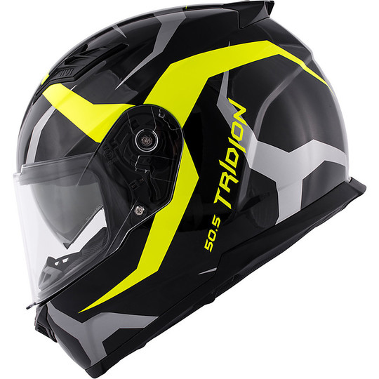 Integral Motorcycle Helmet Givi 50.5 TRIDION Vortix Black Yellow Fluo