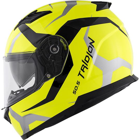 Integral Motorcycle Helmet Givi 50.5 TRIDION Vortix Fluo Yellow Black