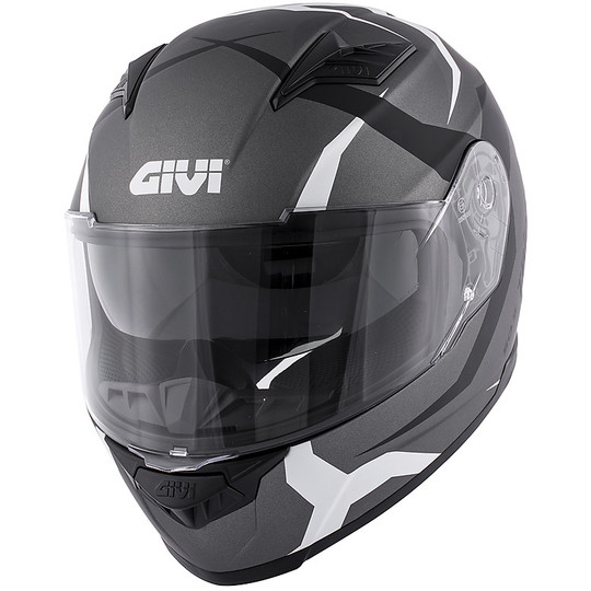 Integral Motorcycle Helmet Givi 50.5 TRIDION Vortix Titanium Matt Black