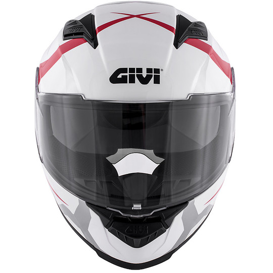Integral Motorcycle Helmet Givi 50.5 TRIDION Vortix White Red