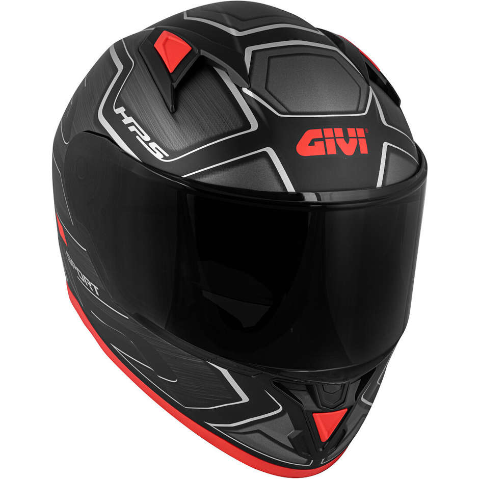 Integral Motorcycle Helmet Givi 50.6 Sport Deep Black Silver Matt Double Visor