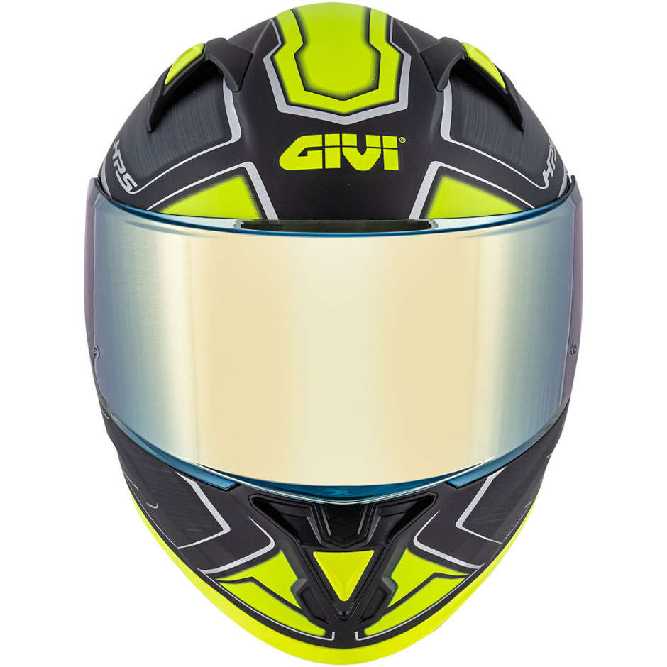 Integral Motorcycle Helmet Givi 50.6 Sport Deep Black Yellow Fluo Double Visor