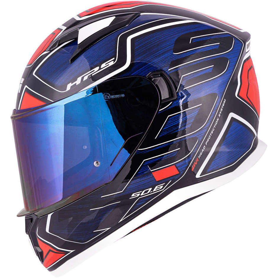 Integral Motorcycle Helmet Givi 50.6 Sport Deep Blue Red Double Visor