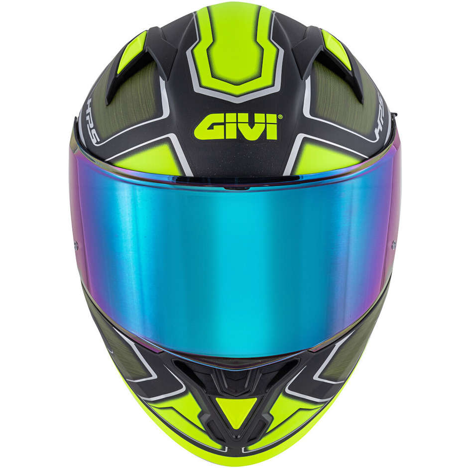 Integral Motorcycle Helmet Givi 50.6 Sport Deep Green Opaque Yellow Fluo Double Visor