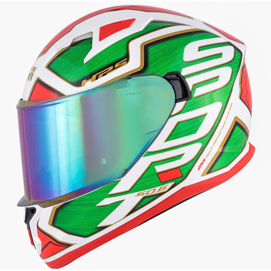 Integral Motorcycle Helmet Givi 50.6 Sport Deep White Red Green Double Visor