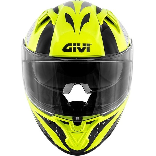 Integral Motorcycle Helmet Givi 50.6 STUTTGARD PERSEUS Fluo Yellow Gloss Black