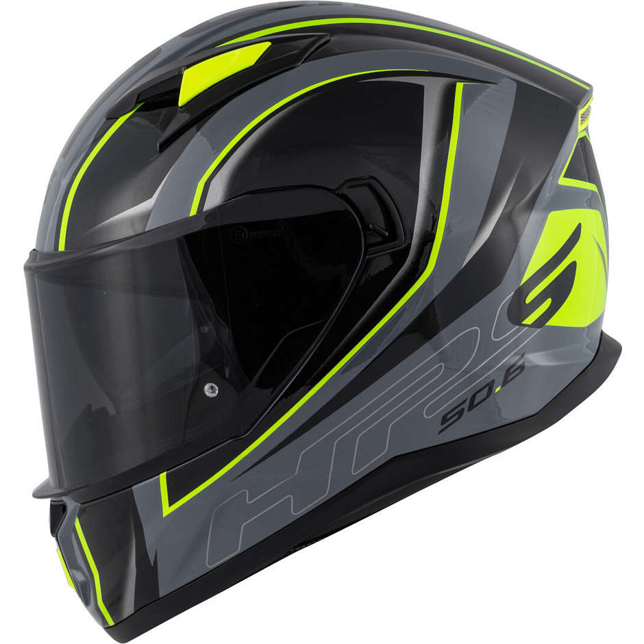 Integral Motorcycle Helmet Givi 50.6 Stuttgart Blades Black Gray Yellow Fluo