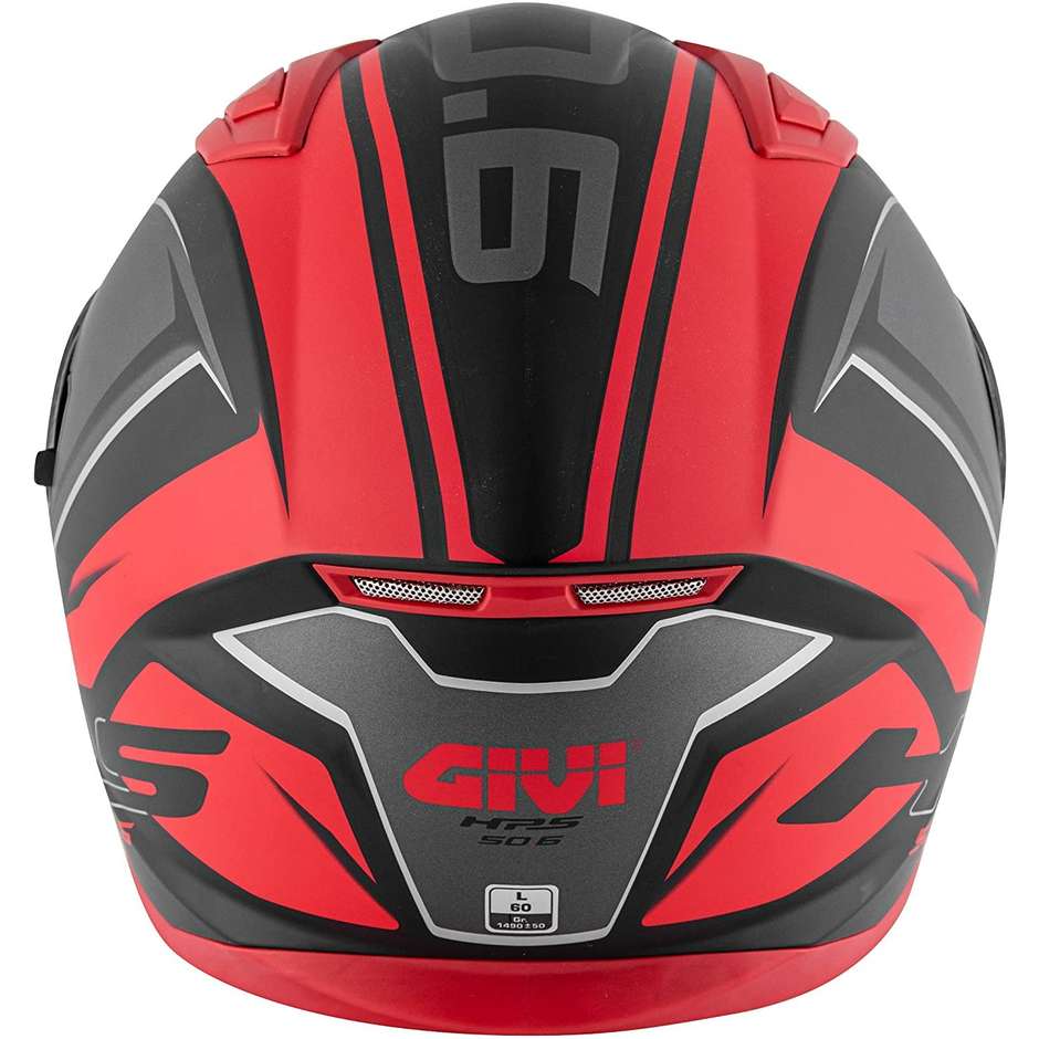 Integral Motorcycle Helmet Givi 50.6 Stuttgart Blades Matt Black Red