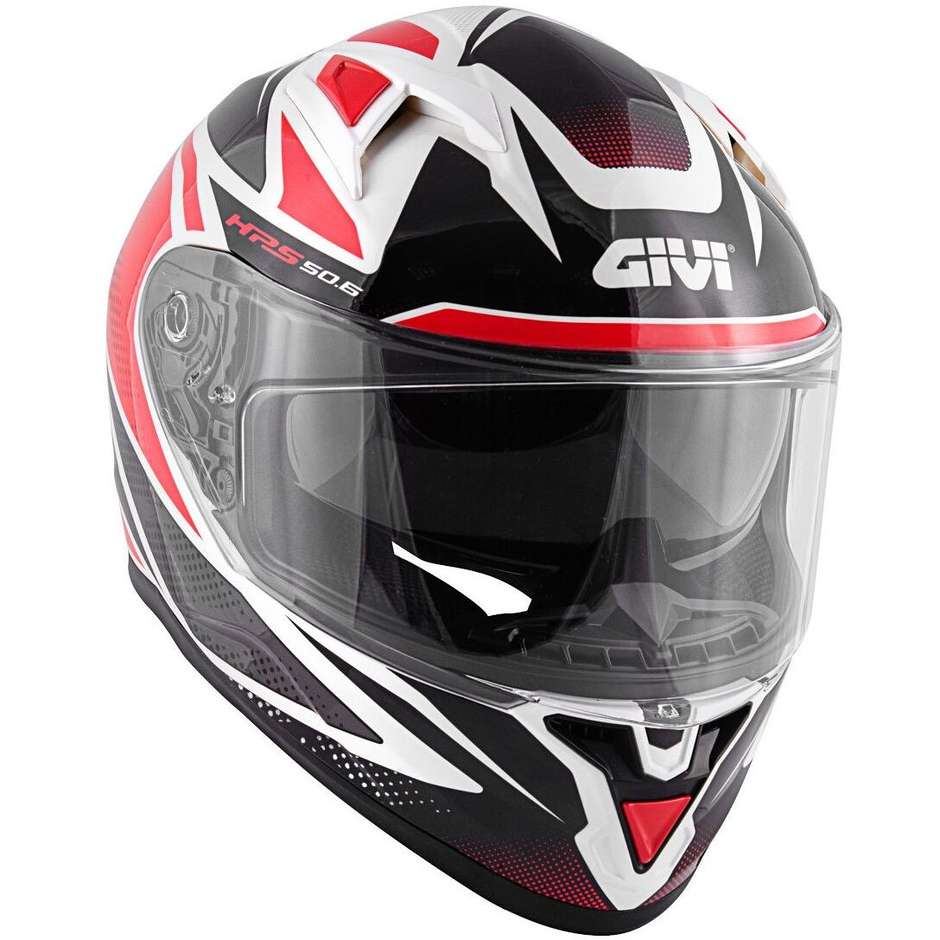 Integral Motorcycle Helmet Givi 50.6 Stuttgart Follow Black White Red