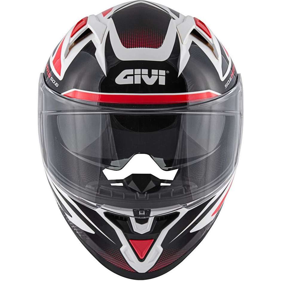 Integral Motorcycle Helmet Givi 50.6 Stuttgart Follow Black White Red