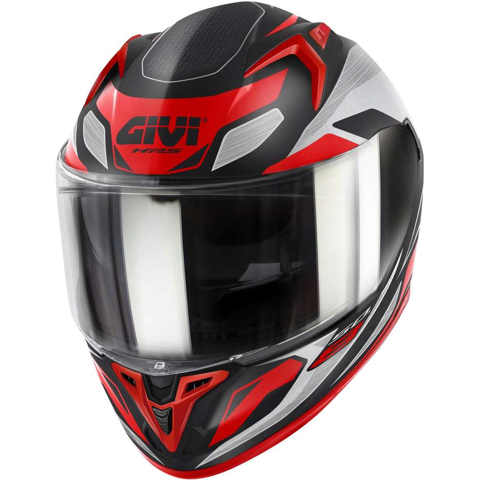 Integral Motorcycle Helmet Givi 50.8 BRAVE Matt Black Titanium Red