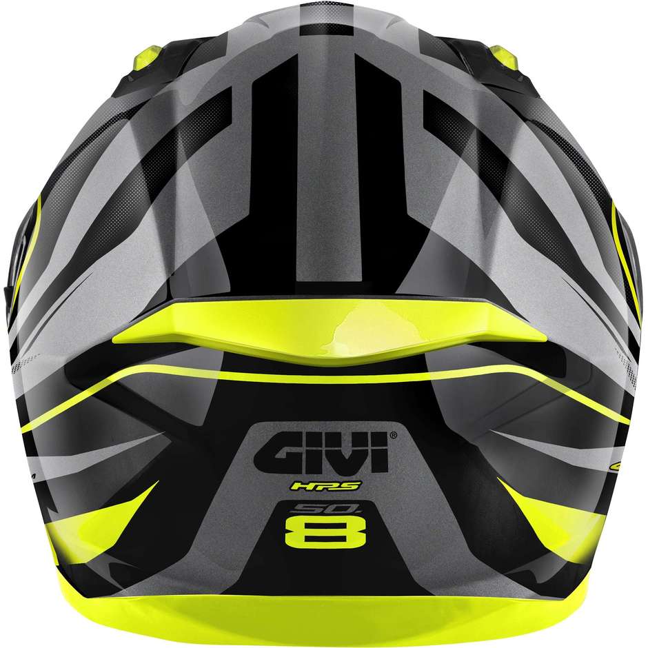 Integral Motorcycle Helmet Givi 50.8 RACER Black Titanium Yellow Fluo