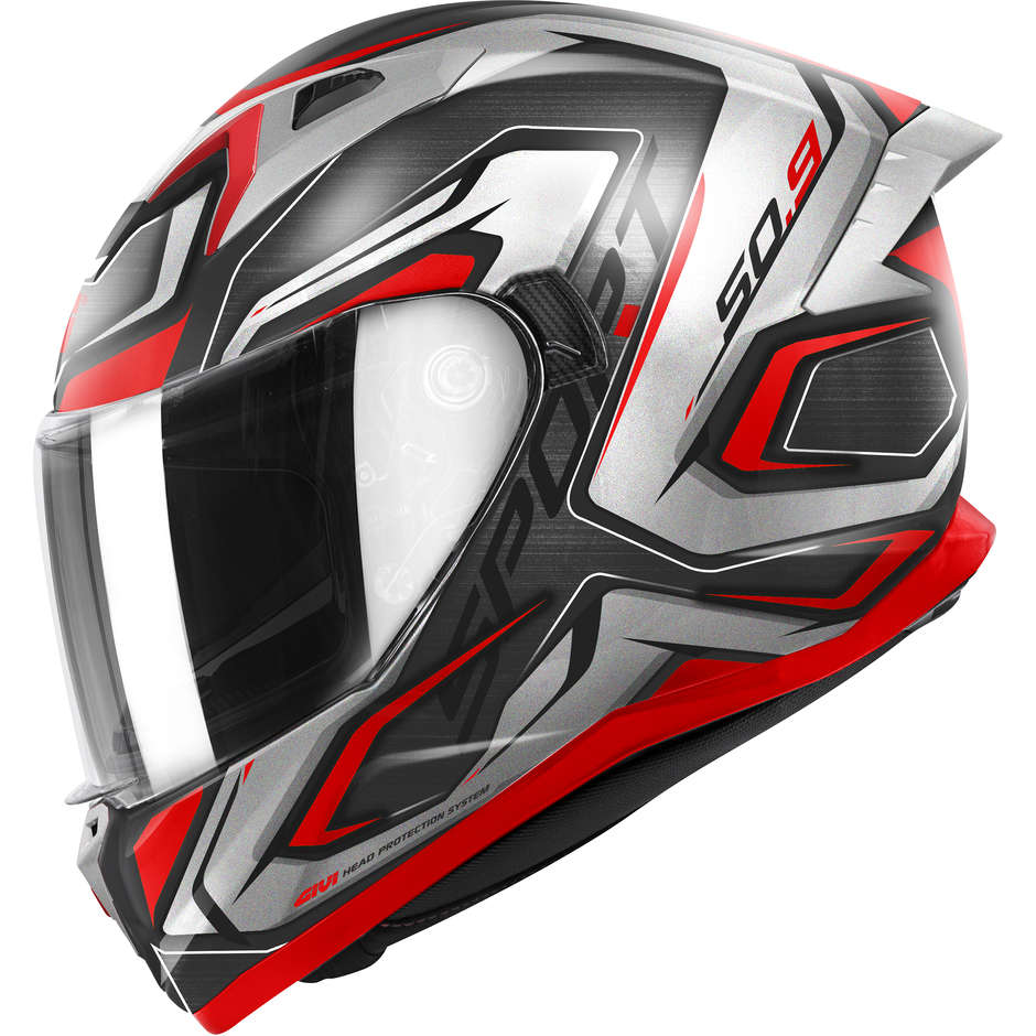 Integral Motorcycle Helmet Givi 50.9 ATOMIC Black Silver Red