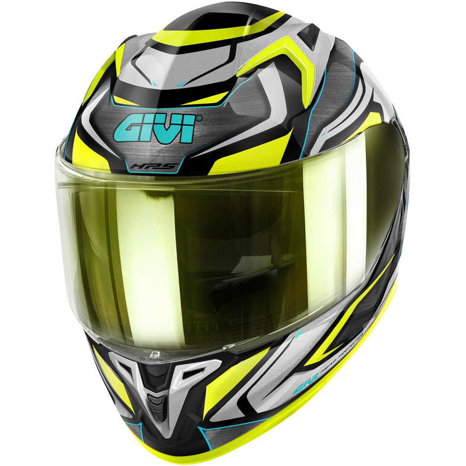 Integral Motorcycle Helmet Givi 50.9 ATOMIC Black Silver Yellow Fluo