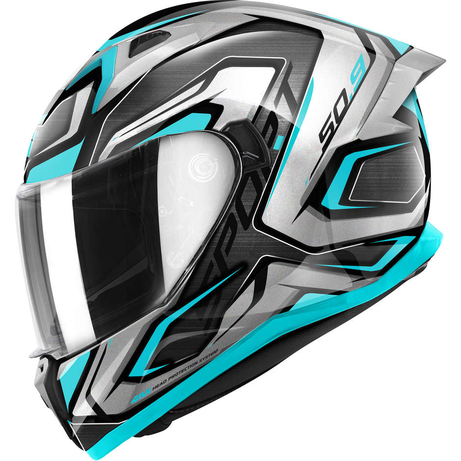 Integral Motorcycle Helmet Givi 50.9 ATOMIC Titanium Silver Blue