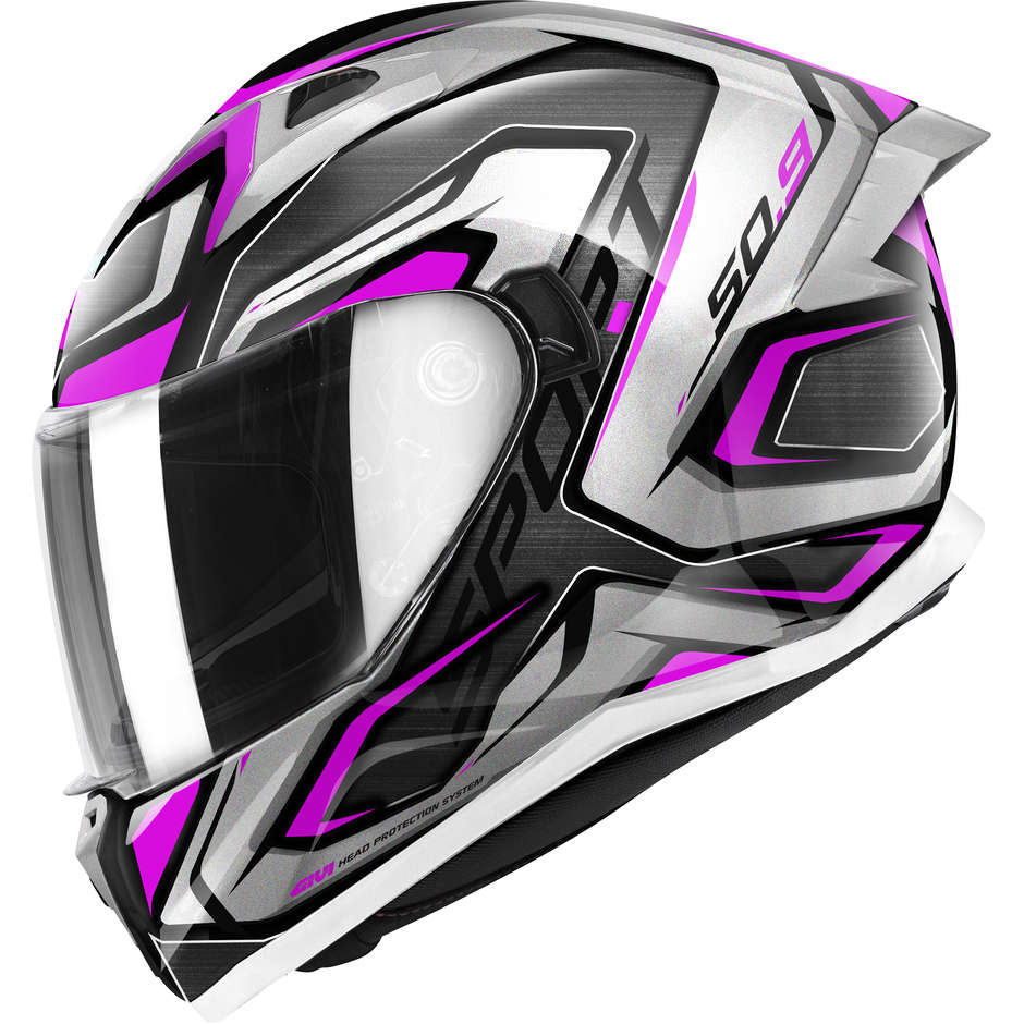 Integral Motorcycle Helmet Givi 50.9 ATOMIC Titanium Silver Pink