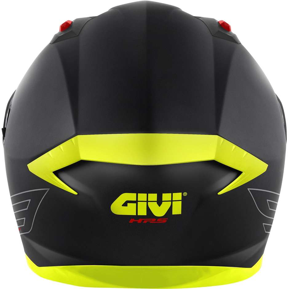 Integral Motorcycle Helmet Givi 50.9 SOLID Black Silver Yellow Fluo