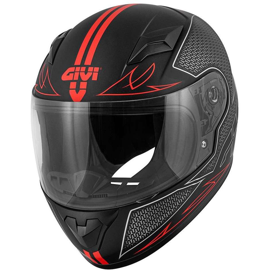 Integral Motorcycle Helmet Givi Junior 4 fly Black Red