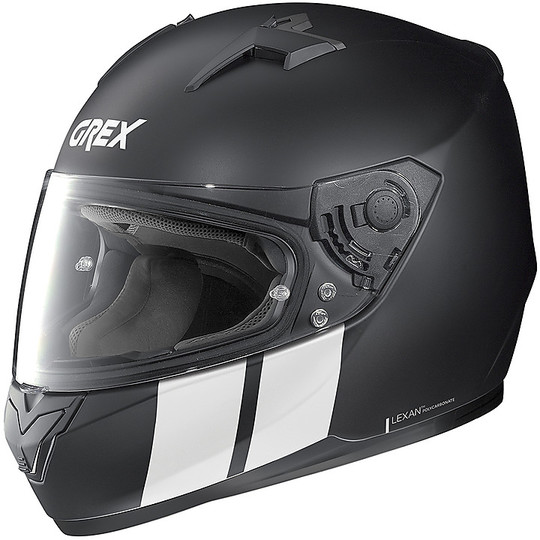 Integral Motorcycle Helmet Grex G6.2 Stripes 012 Matte Black White