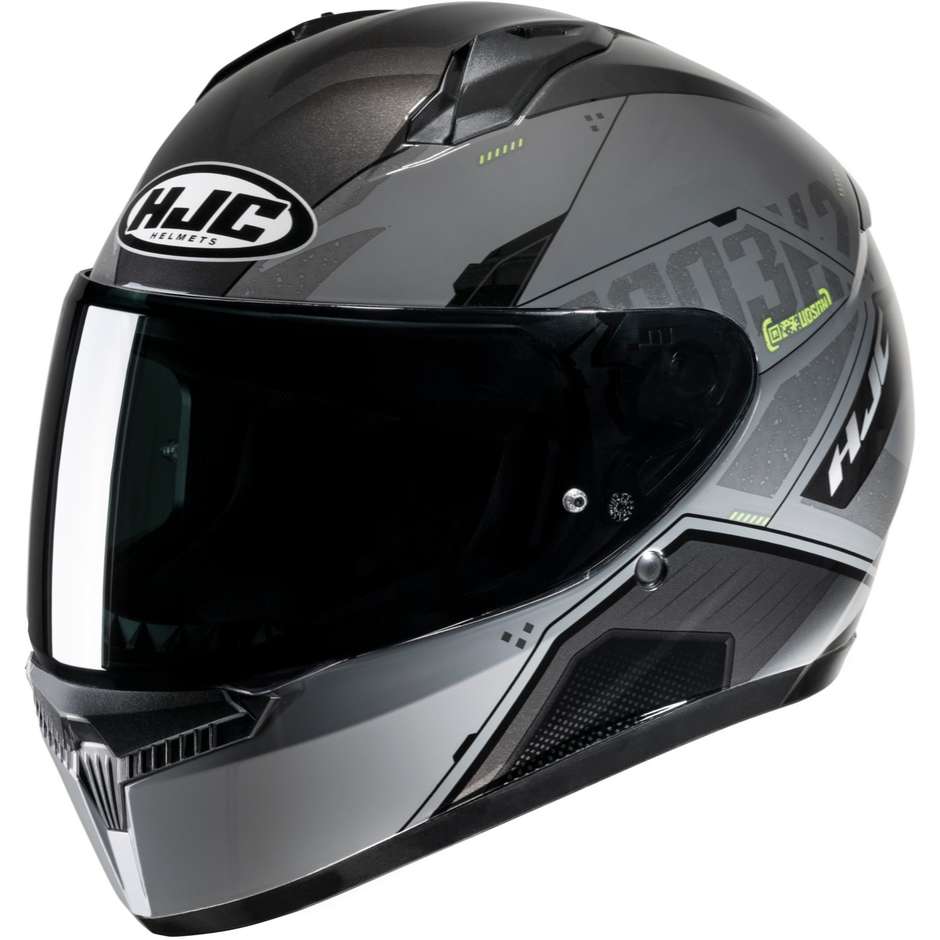 Integral Motorcycle Helmet Hjc C10 INKA MC3H Gray Yellow Fluo