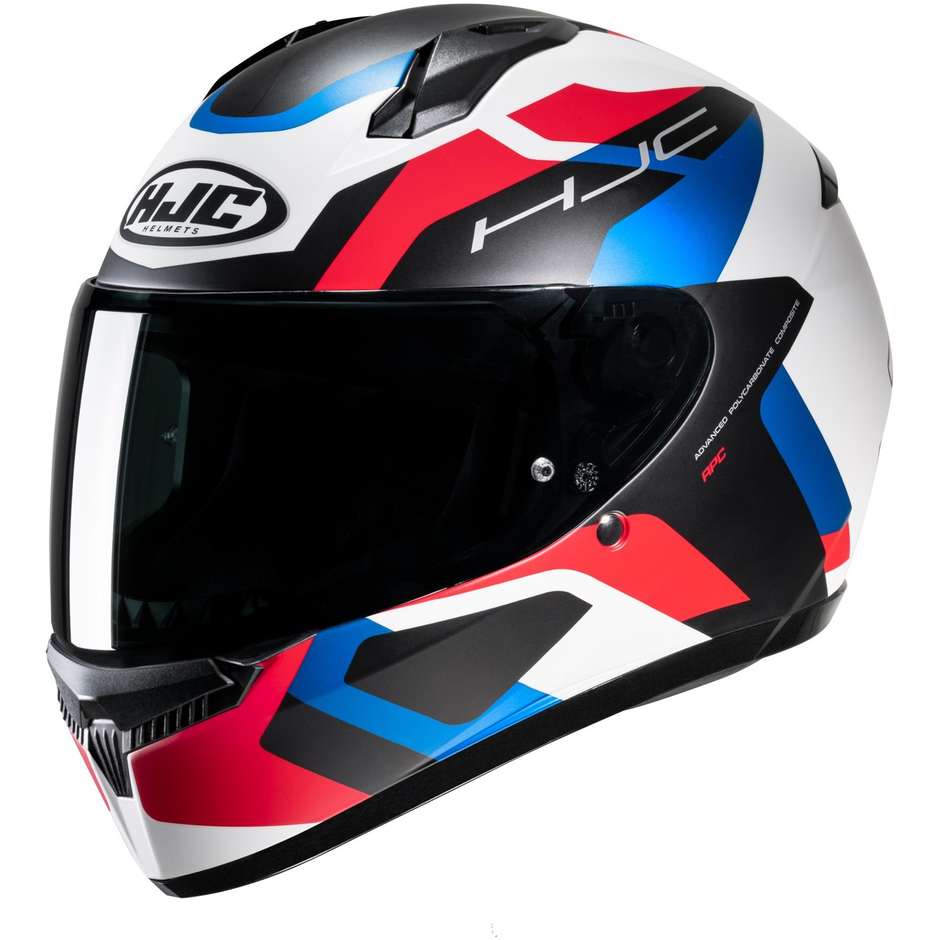 Integral Motorcycle Helmet Hjc C10 TINS MC21SF White Blue Red Matt