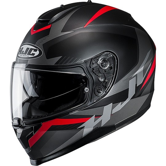 Integral Motorcycle Helmet HJC C70 Double Visor Troky MC1SF Black Red