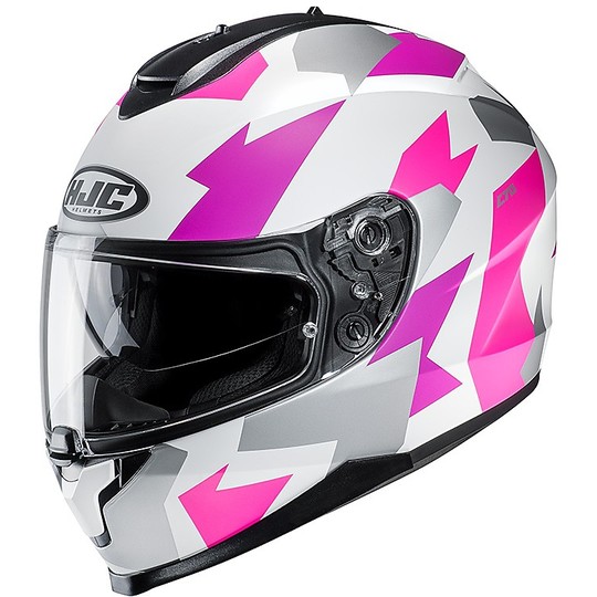 Integral Motorcycle Helmet HJC C70 Double Visor Valon MC8SF Black Pink
