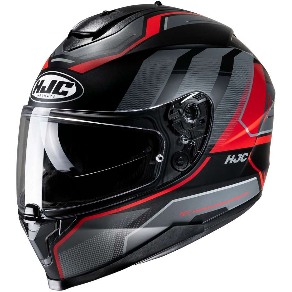 Integral Motorcycle Helmet Hjc C70 NIAN MC1SF Matt Black Red