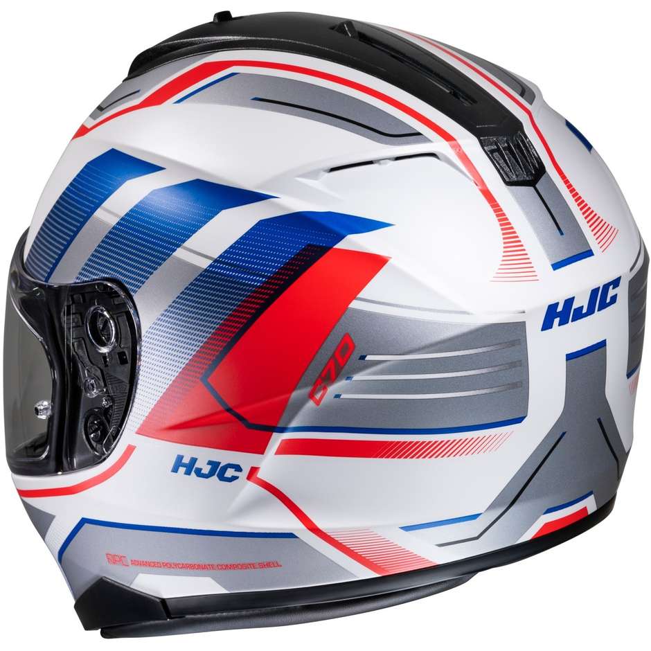 Integral Motorcycle Helmet Hjc C70 NIAN MC21SF White Blue Red Matt